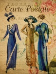 Carte postale vintage de mode de femme