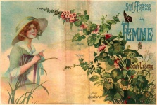 Femeie Vintage Carte franceză