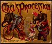 Poster vintage di elefante da circo
