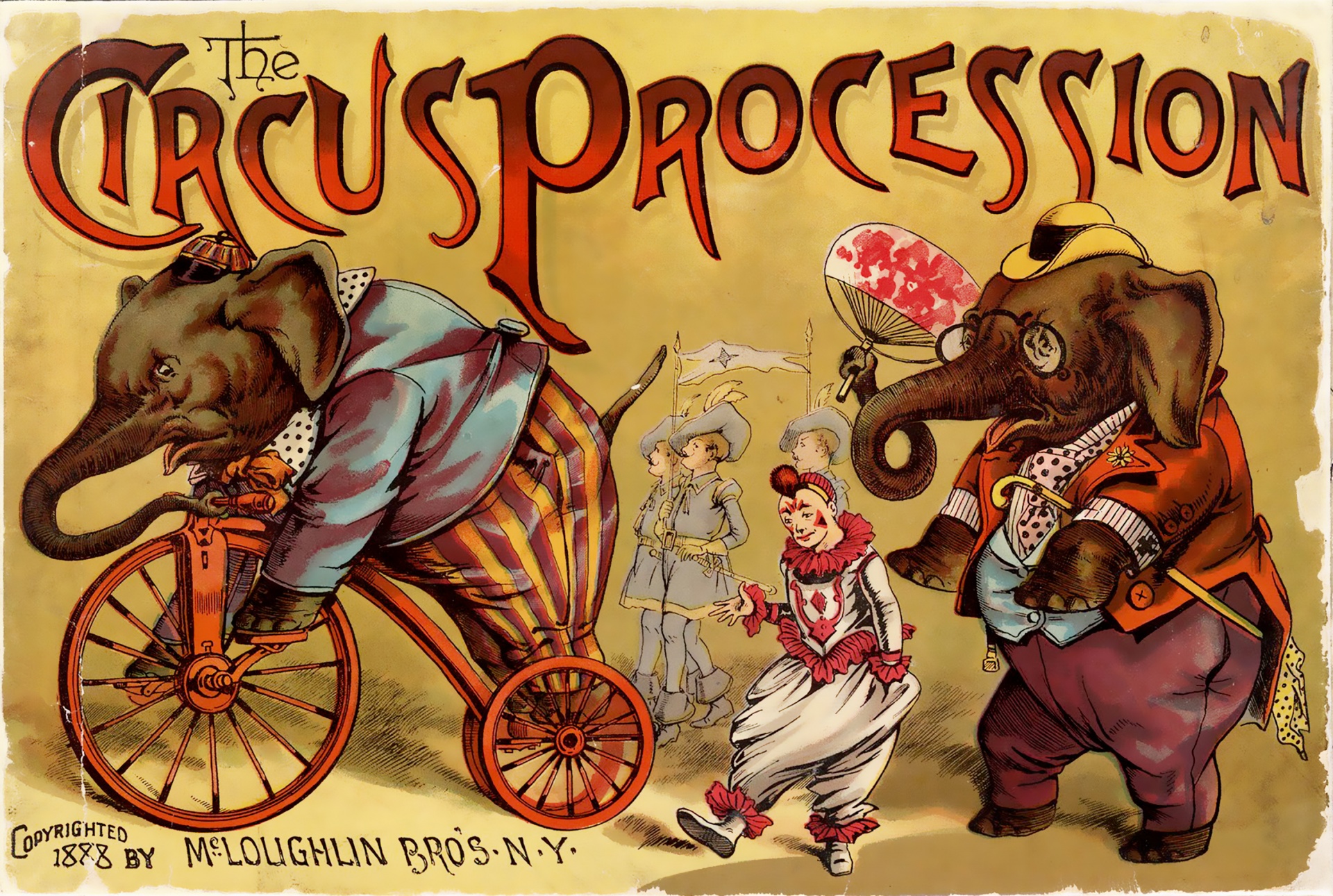 Cartel del vintage del elefante del circ