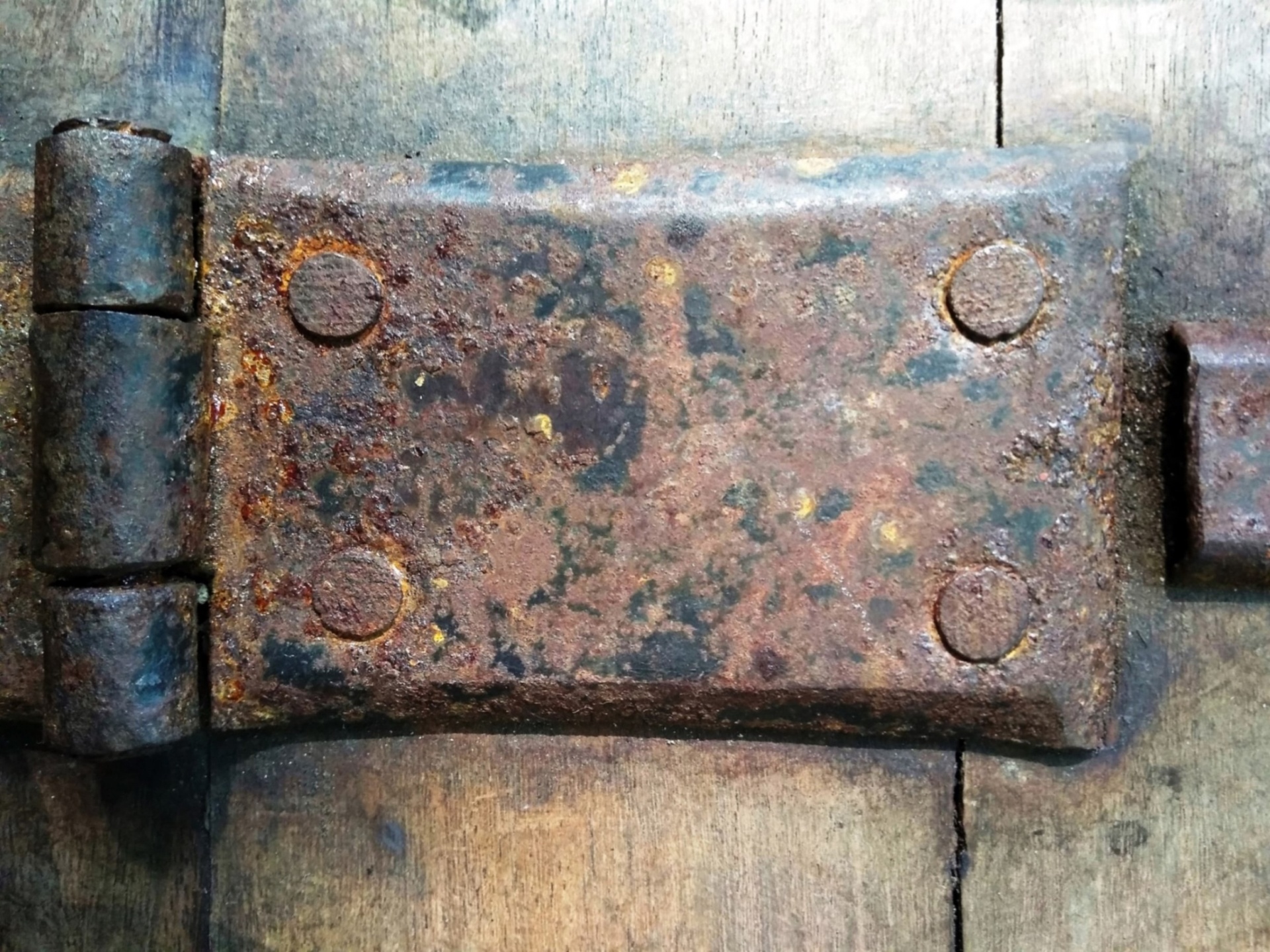 Close Up Of A Rusty Old Metal Hinge