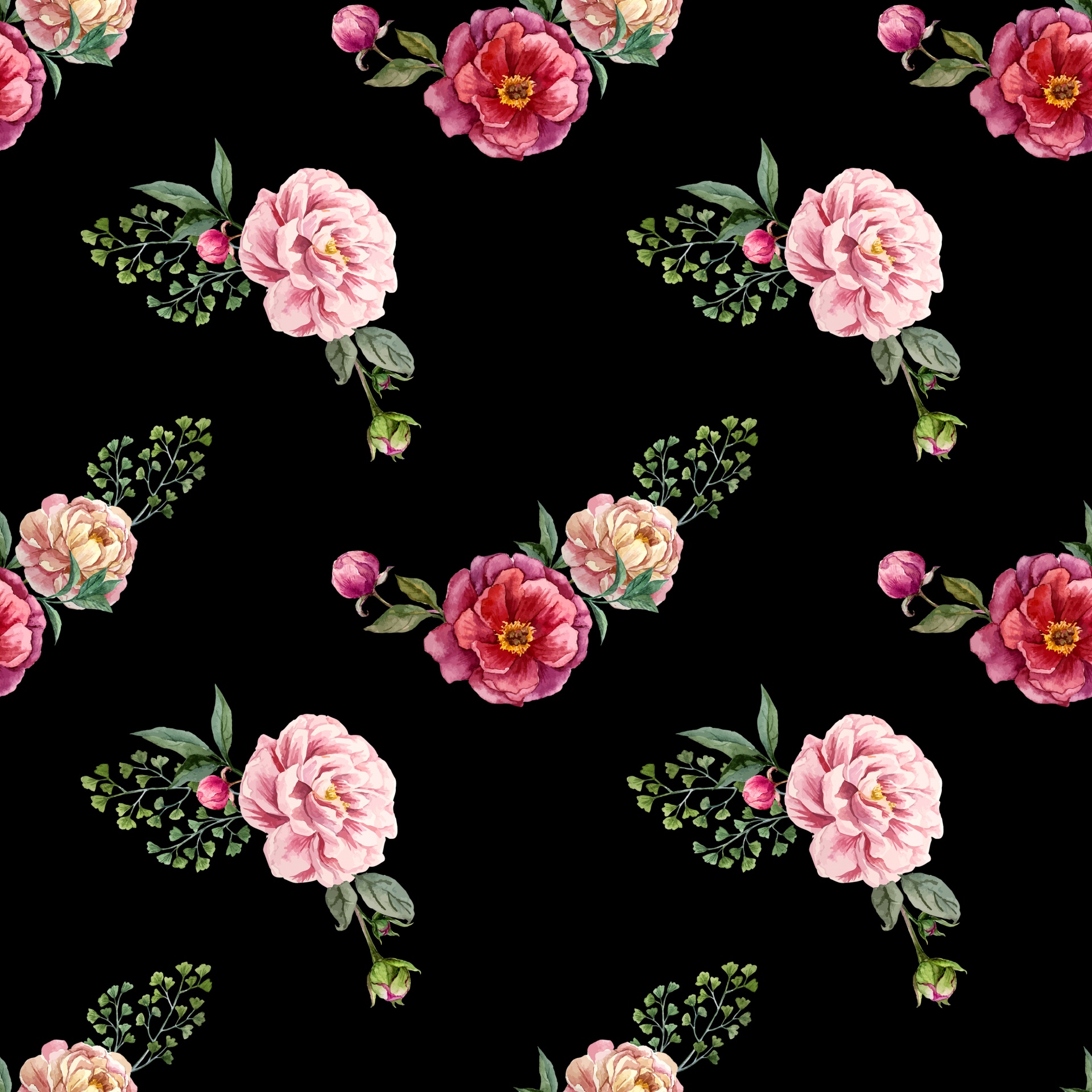 Papel pintado floral de las rosas de la