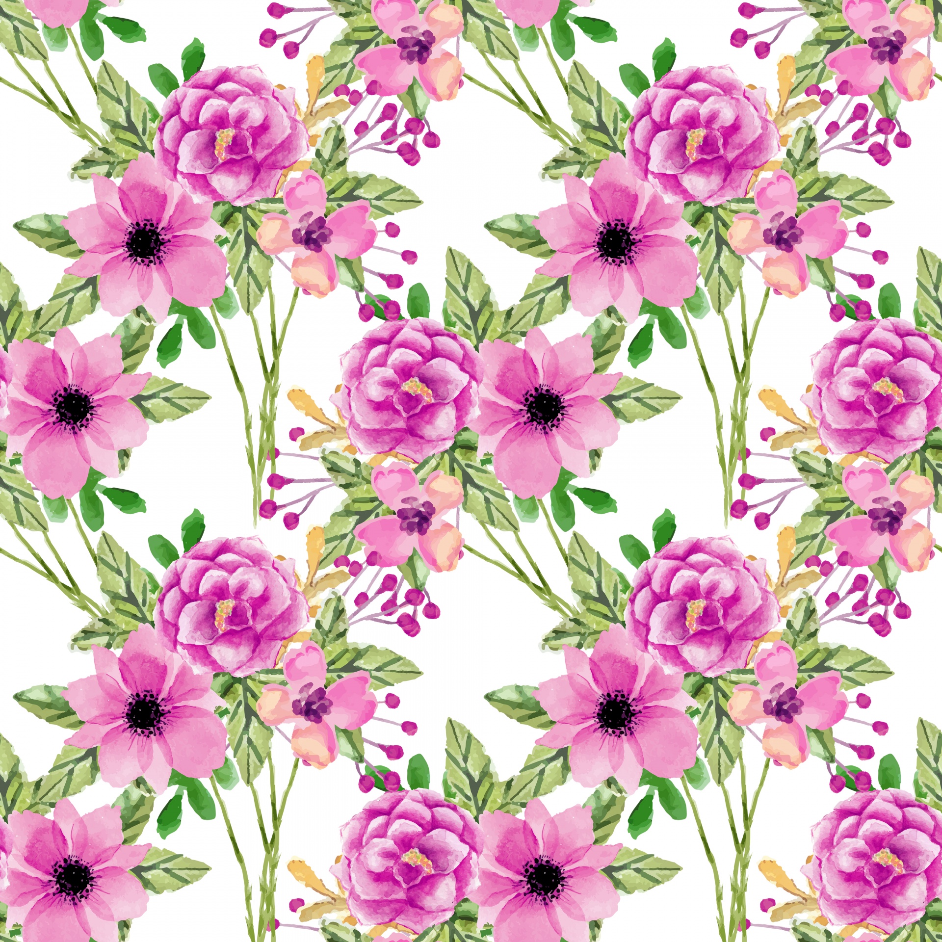 Flowers Watercolor Floral Wallpaper Free Stock Photo - Public Domain Pictures