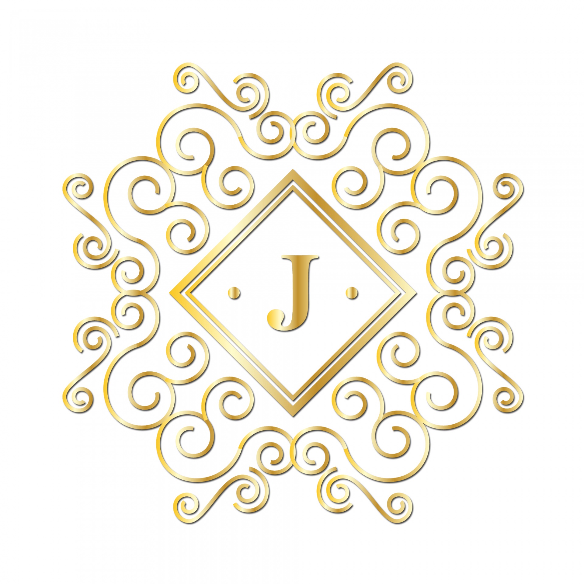 J Alphabet Gold Monogram Free Stock Photo - Public Domain Pictures