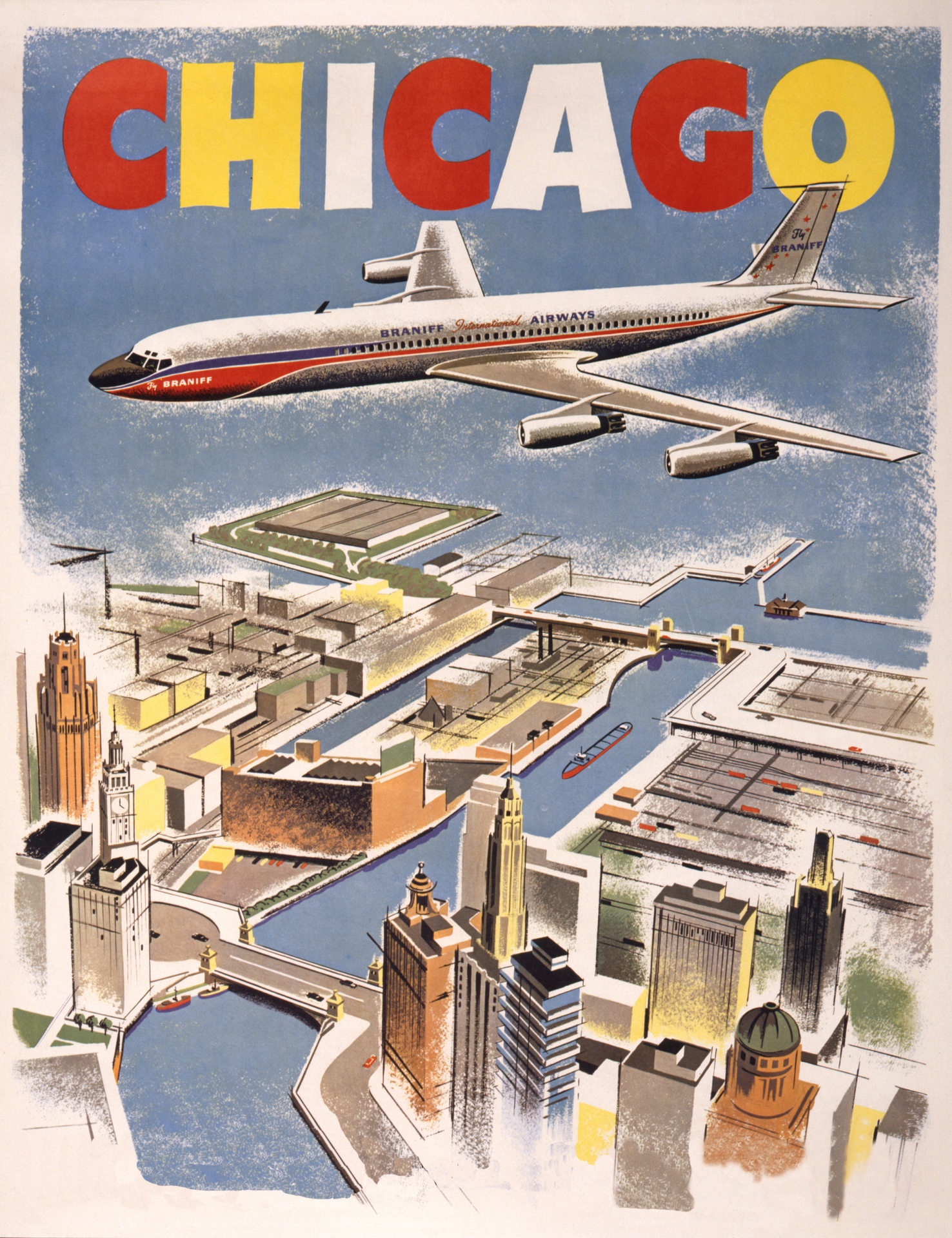 chicago vintage travel poster