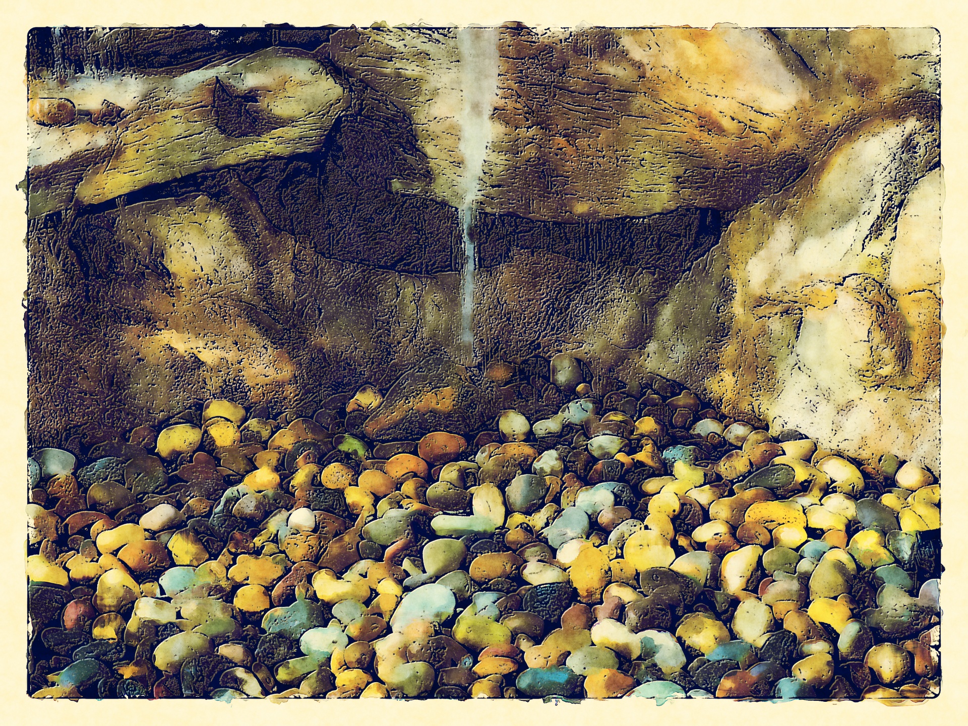 滑らかな石の滝の芸術的な 無料画像 Public Domain Pictures