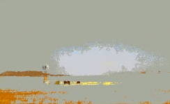 Abstract image of cattle & windmill