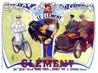 Affiche vintage de voiture de bicyclette