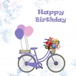 Bicycle Flowers Vintage Birthday