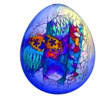 Blue Decorated Easter Egg