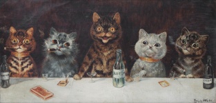 Pisici Louis Wain Print