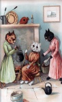 Macskák Vintage rajz
