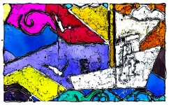 Colorful Boat Mural