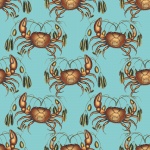 Crab Vintage Background Wallpaper