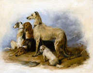 Pittura d'annata dei cani