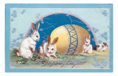 Cartão de Páscoa Vintage Bunny