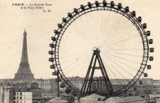 Эйфелева башня и колесо обозрения Париж