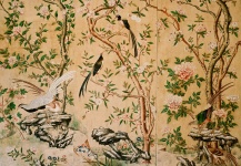 Papel de parede chinês vintage floral