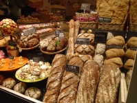 Fresh baked bread in the bakery