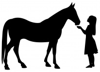 Meisje paard silhouet