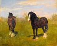 Pittura a olio d'annata del cavallo
