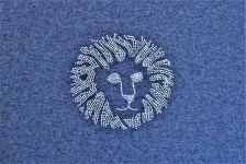 Lion's Head Sequin Design on Blue