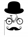 Hombre Bicicleta Monocle Bigote