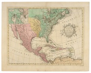 Kaart Noord-Amerika Vintage