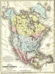 Karta över Nordamerika - 1858