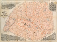Vintage de mapa de rua de Paris