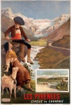 Pireneje podróży plakat w stylu vintage