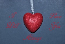 Red Glitter Heart with Text