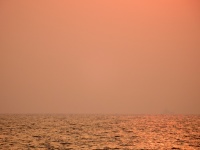 Zalm roze zonsondergang en Oceaan