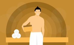 Człowiek w saunie
