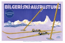 Cartel de esquí Vintage alemán
