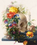 Cranio Vintage fiori floreali