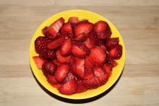 Sliced Strawberries In Bowl