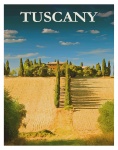 Affiche de voyage de la Toscane, Italie