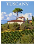 Affiche de voyage de la Toscane, Italie