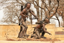 Two Chickasaw Warriors Sculptures