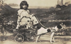 Viktoriánská dívka se psem 1900