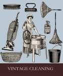 Vintage takarítás házimunka hátteret