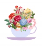 Vintage květinový čajový pohár