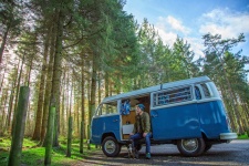 VW bus camping