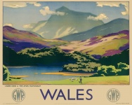Cartel de viaje de Gales Vintage