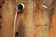 Water Drainage Pipe In A Wall