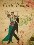 Carte postale vintage de danseuse de fem