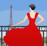 Nő Paris illusztráció