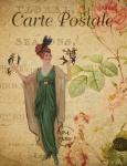 Femeie Vintage Carte poștală franceză