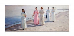 Mujeres en la playa vintage
